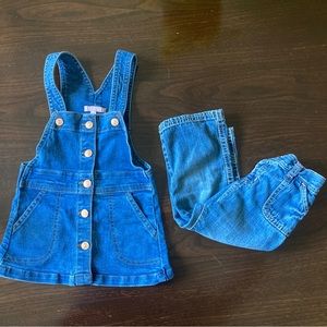 Toddler BCBG Girls Denim Jumper and Old Navy Jeans Bundle 18-24 months 2T